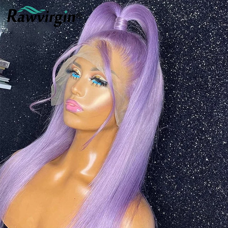 Light Purple Human Hair Wig 13x4 Lace Frontal Wig 32 Inch  Transparent Lace Front Wig Violet Purple Colored Brazilian Remy Wig