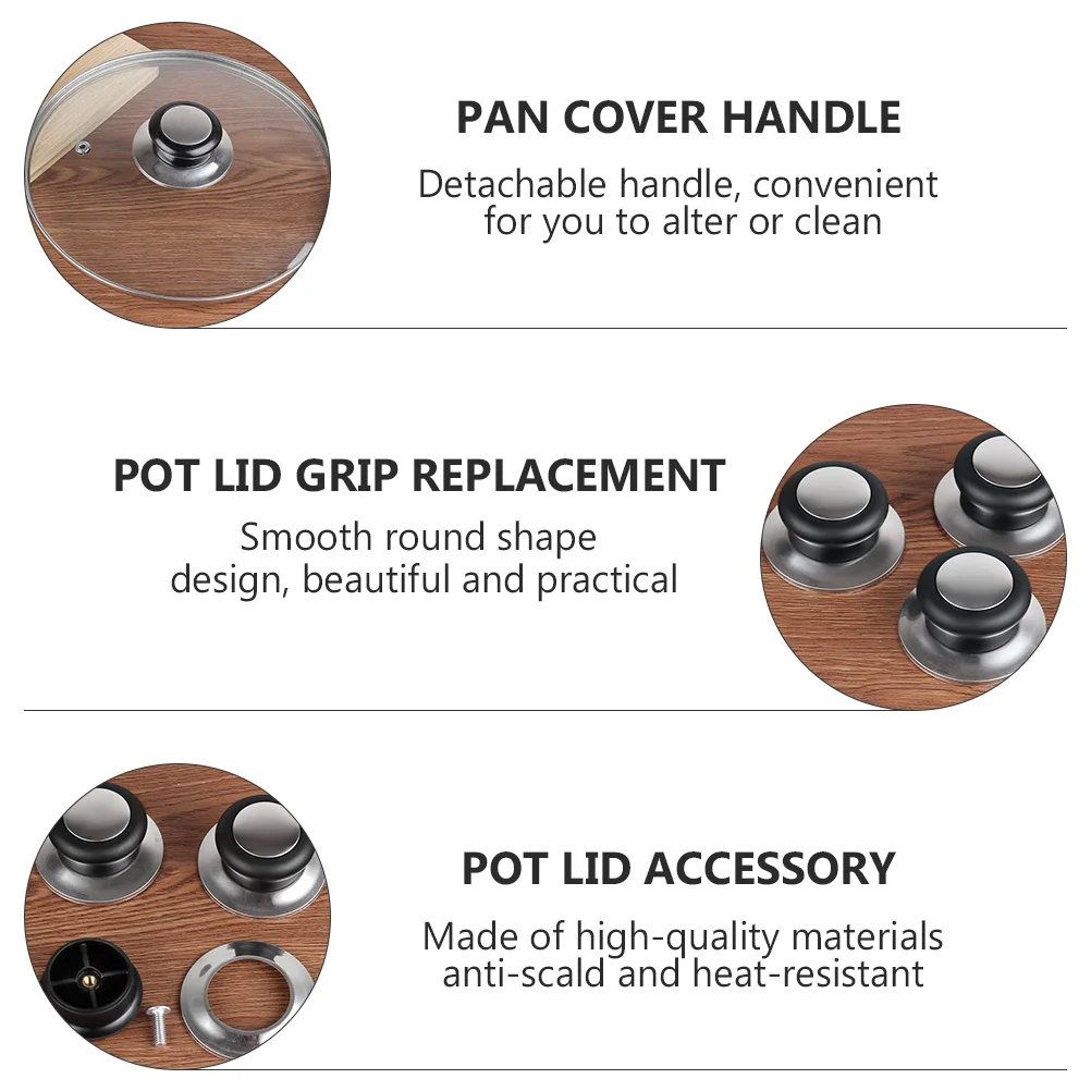 

6Pcs Pan Lid Handle Replacement Heat Resistant Pot Lid Grip Detachable Pan Cover Handle Anti Scalding Knob Accessory