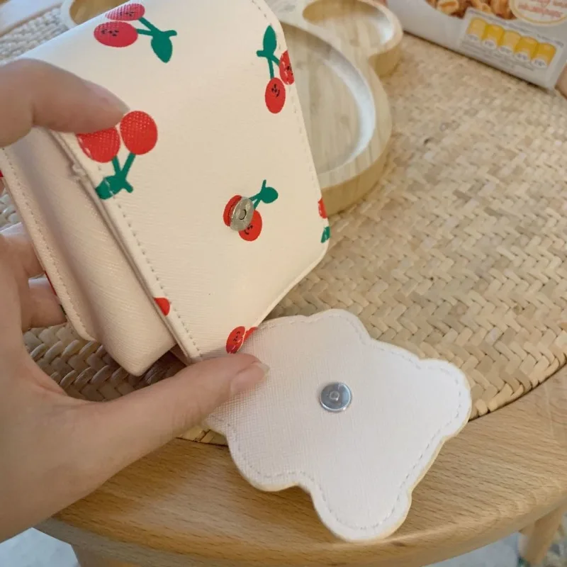 Portable Travel Girl Women Makeup Bag Little Teddy Bear Lipstick Bag Mirror Mini Bag Storage Bag Protective Cover