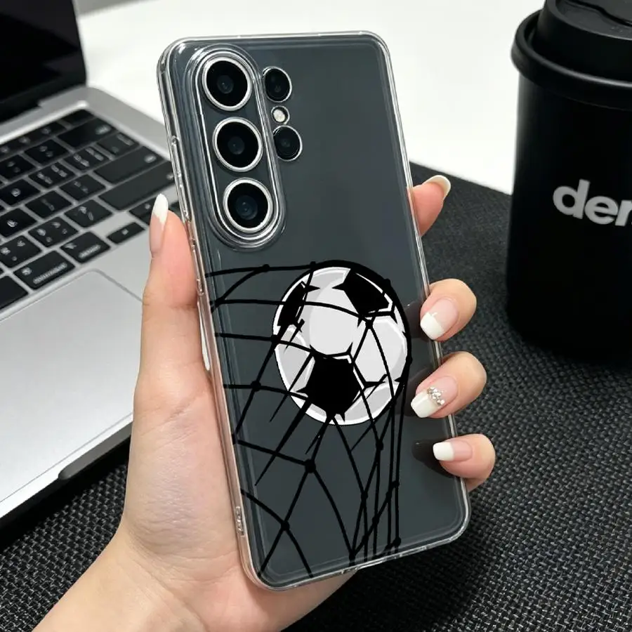 Soccer Ball Sketch Print Case for Samsung Galaxy S26 S20 Plus Note 20 Ultra 10 S22 FE S21 S24 S23 Ultra S25 Edge Phone Cover