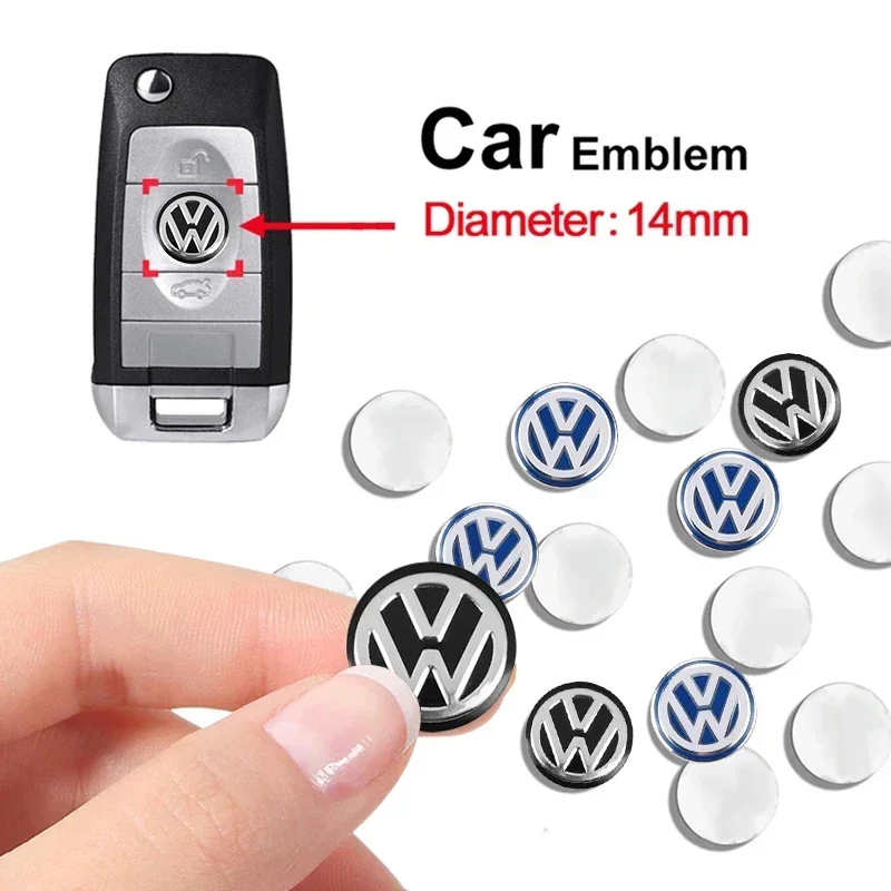 14mm Car Remote Key Stickers Emblem Car Accessories Styling For Volkswagen MK7 MK6 MK5 Ibiza Leon FR 2 Aztec Golf-4 5 6 7 Passat