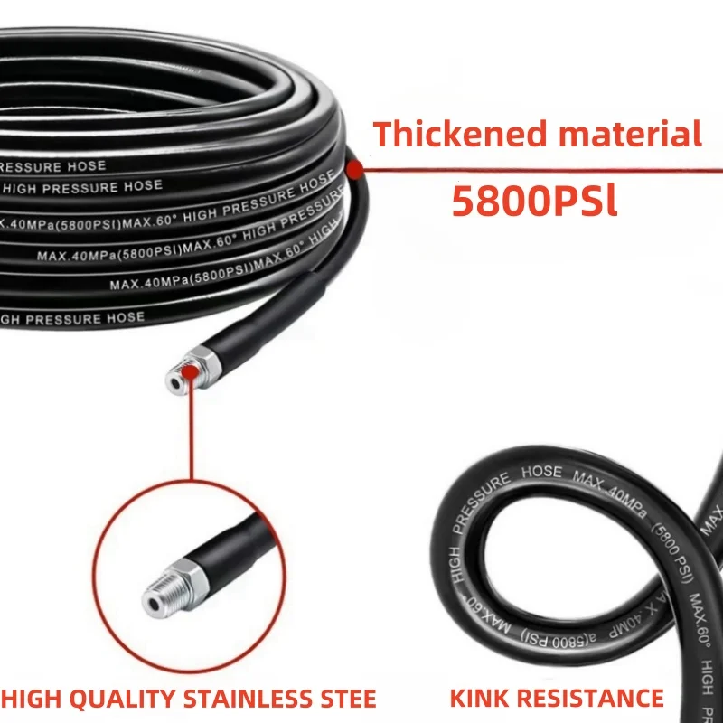Imagem -02 - Máquina de Limpeza o Mangueira de Drenagem de Esgoto Kit de Limpeza de Pipeline Bico de Limpeza para Karcher Interskol Bosch de Alta Pressã