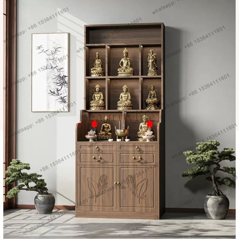 Buddha cabinet New Chinese vertical cabinet Incense table Shentai is dedicated to the God of Wealth
