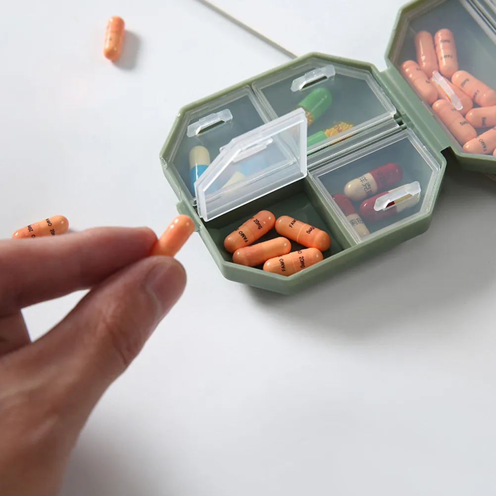 3Pcs Portable Pill Organizer Compact Medicine Case Dustproof Moisture Resistant Weekly Daily Use Wear Resistant Household