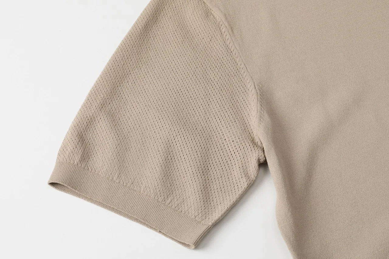 

Новинка лета 2024, высококачественная мужская трикотажная модная брендовая подставка для гольфа из ледяного шелка, подходит для бизнеса, повседневная ort Sve