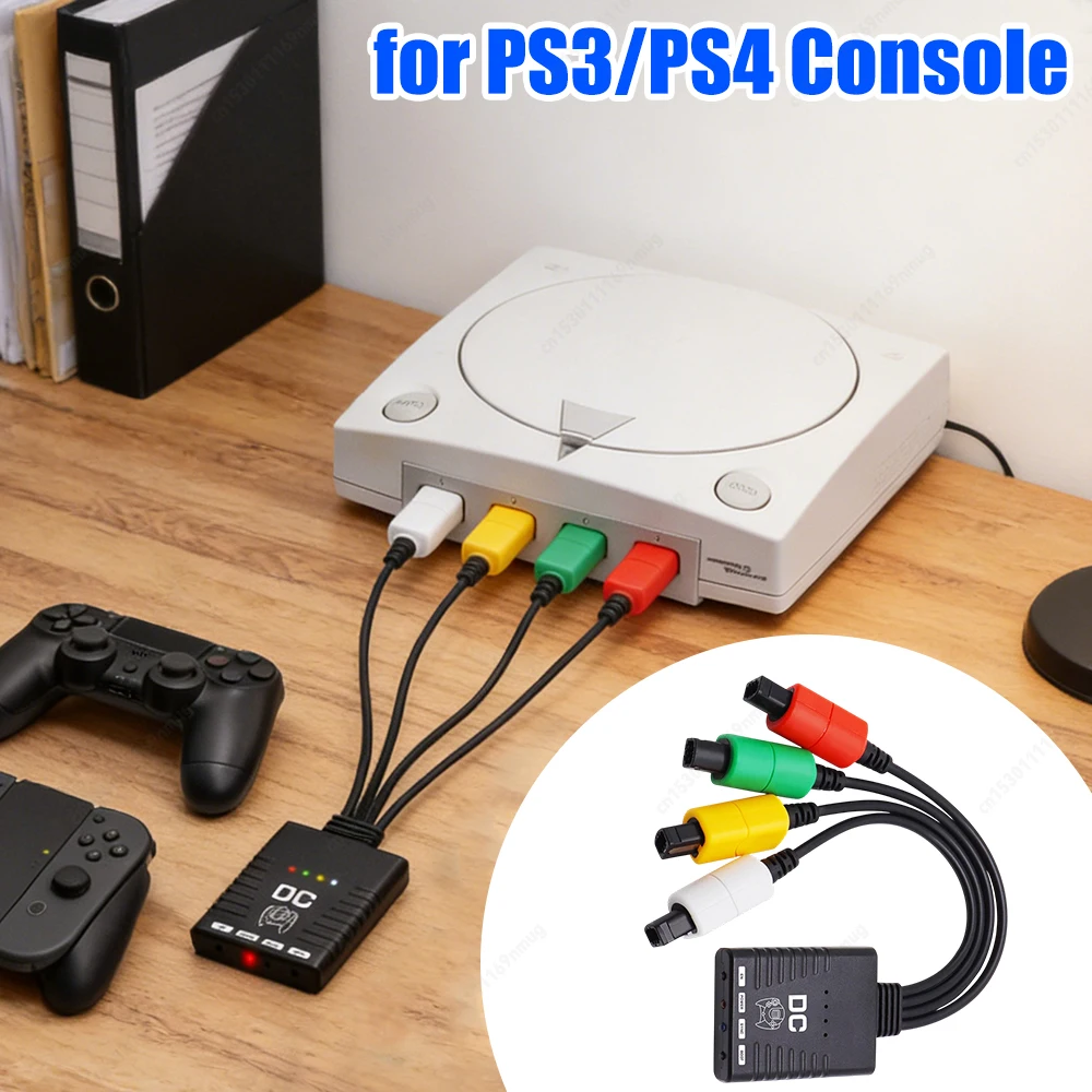 

Беспроводной адаптер BlueRetro для геймпада, кнопка сброса, Bluetooth-совместимый адаптер для многопользовательского беспроводного контроллера для консолей PS3/PS4