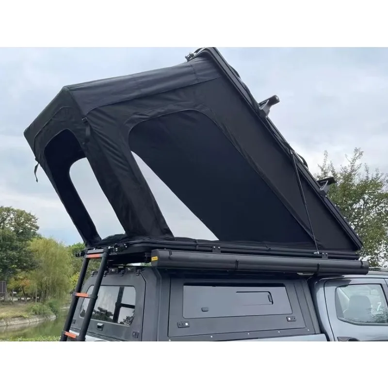Aluminum Frame Triangle Supported Rooftop Tent, Waterproof Wind Resistant Car Top Camping Tent Fit for SUV Road Trip