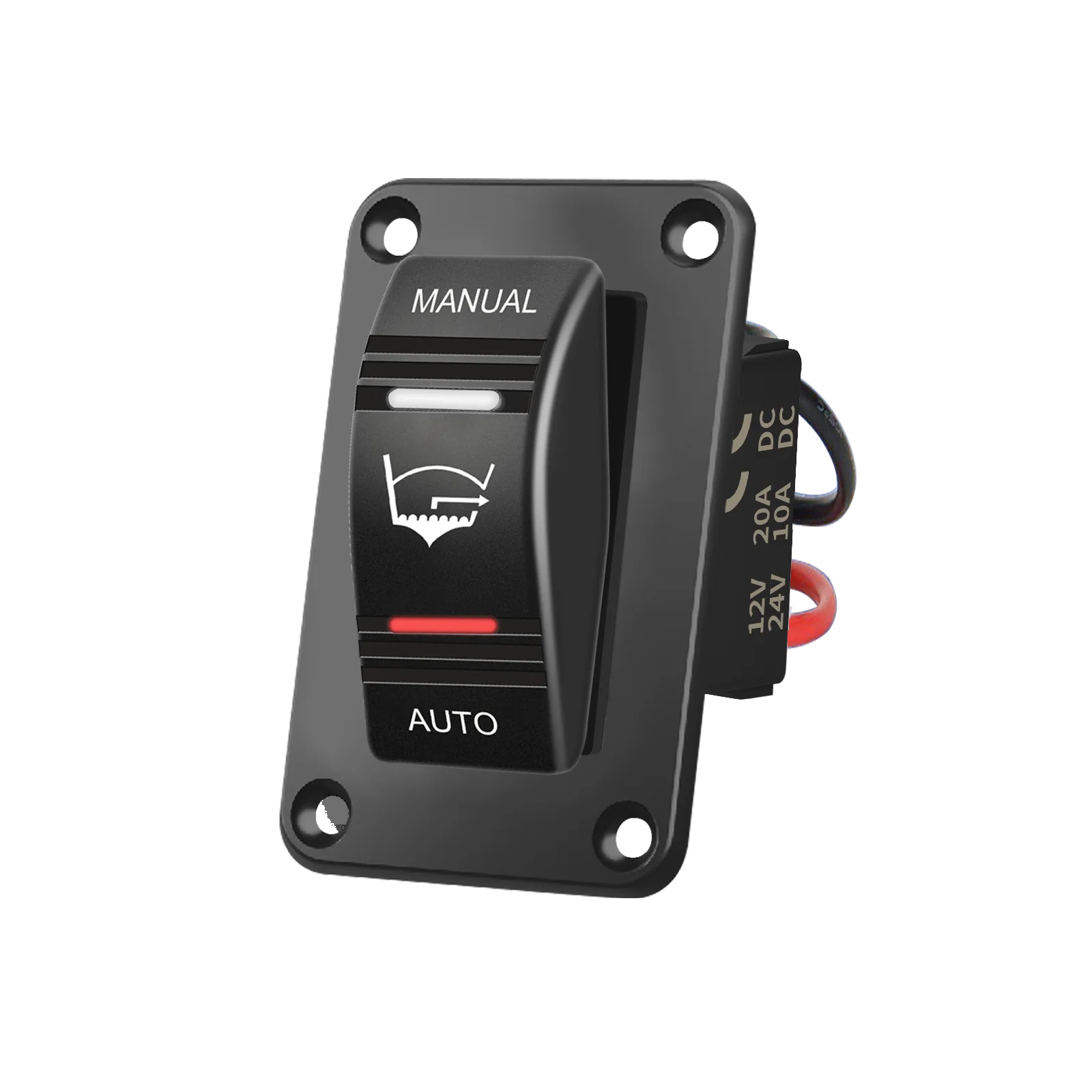 

3-режимный переключатель трюмного насоса с красным/зеленым индикатором | Водонепроницаемая панель и предварительно проводной жгут для легкой установки лодки 12 В/24 В