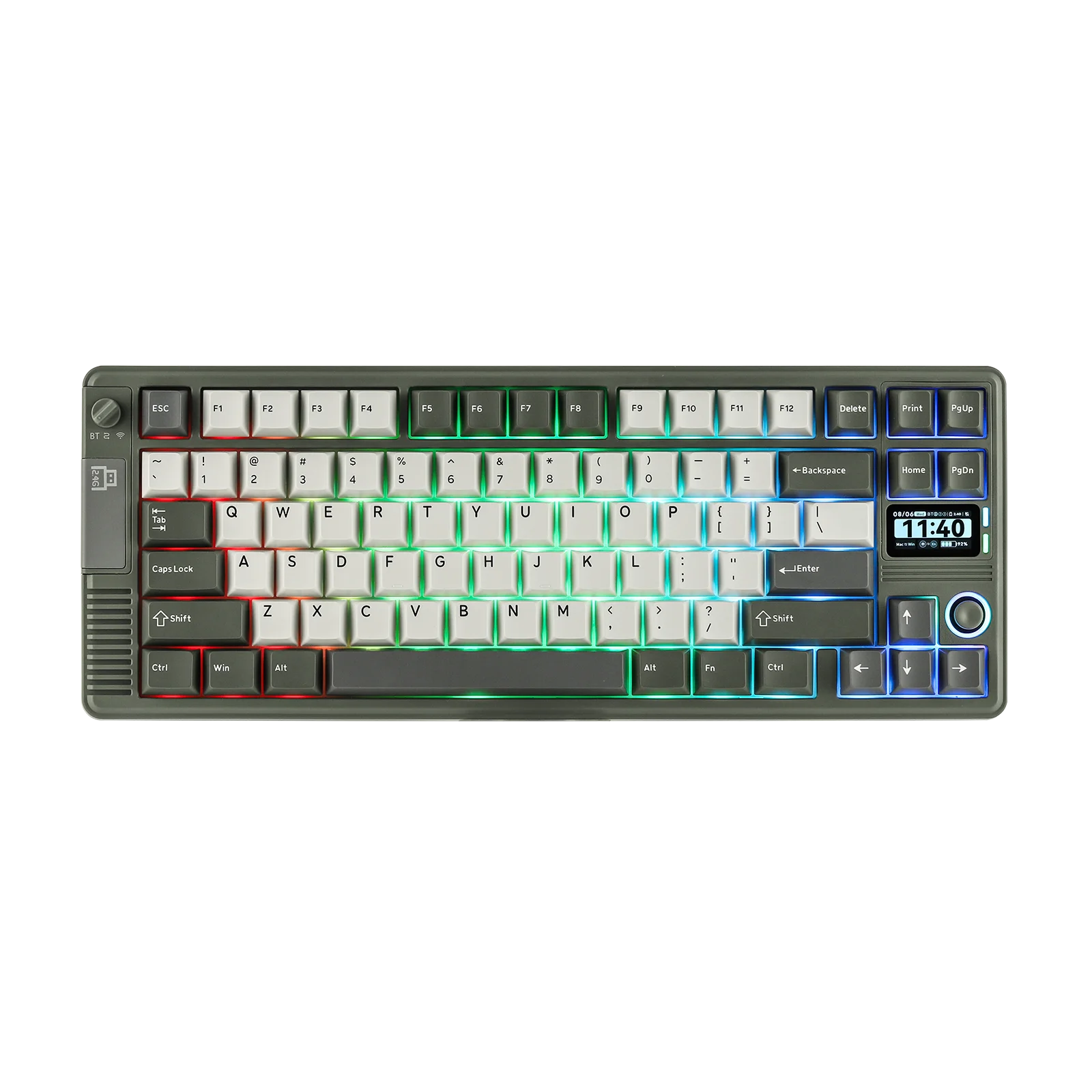 

EPOMAKER RT85 75% ANSI US Layout Прокладка Проводная/BT/2,4 ГГц Беспроводная механическая клавиатура с джойстиком и экраном «сделай сам» 1000 Гц Polling