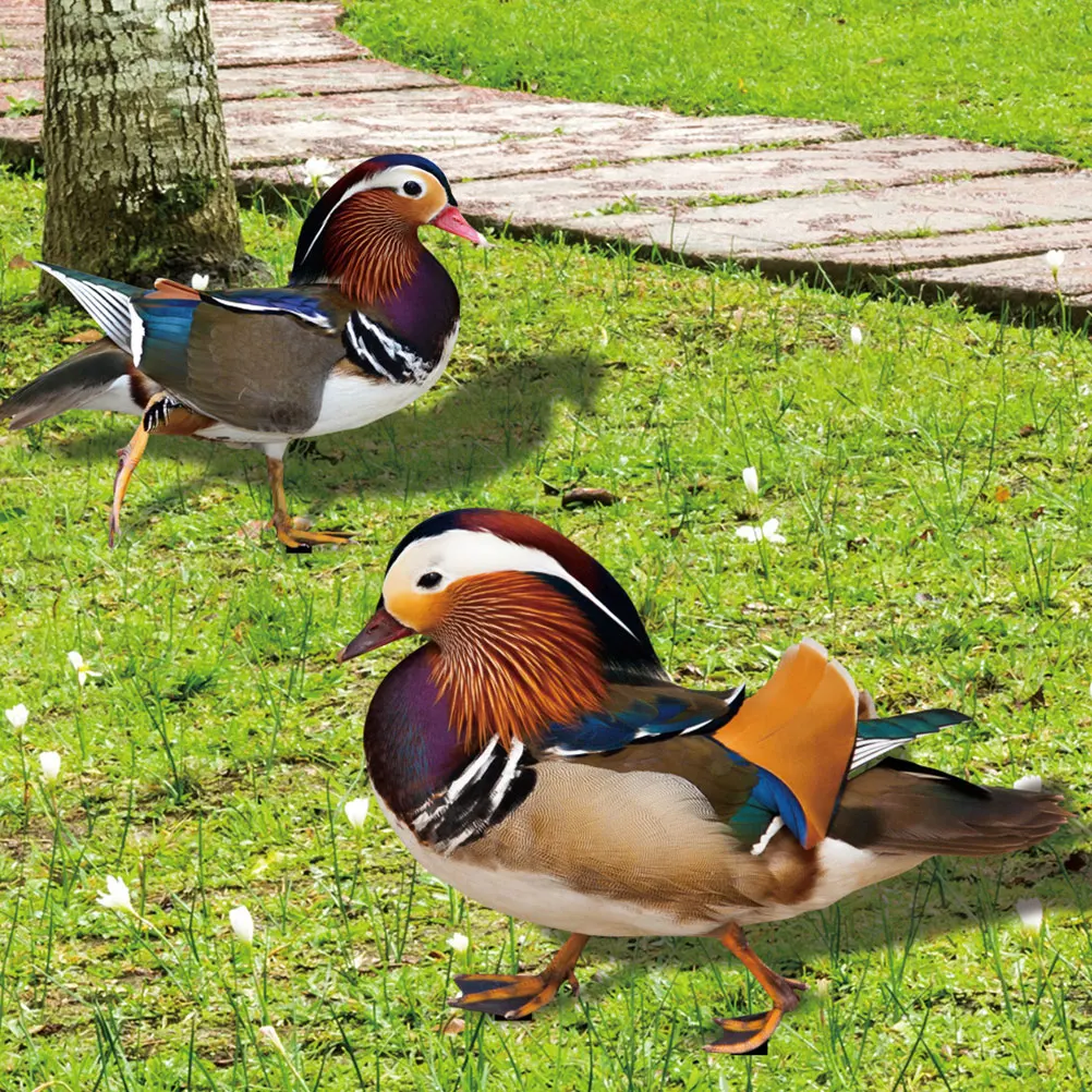 

2pcs Decoration Stake Duck Pattern Acrylic Lawn Decorative Outdoor Yard Duck Stake Sign Ornaments Flower Pot Park