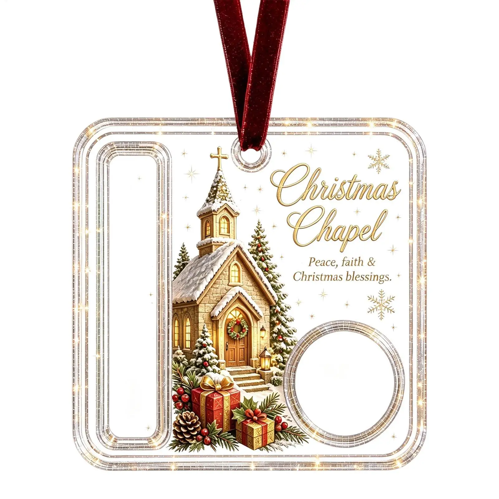 Christmas Money Holders for Cash Acrylic Tree Pendant with Candy Slot Christmas Money Cards for Kids Boys Girls Sons Daughters