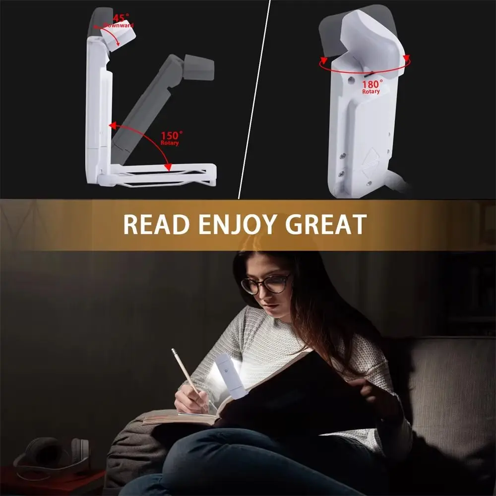 

Portable LED Clip on Book Light Rechargeable Eye Protection Mini LED Book Light Dimmable Flip Clip Desk Light Kids Read Light