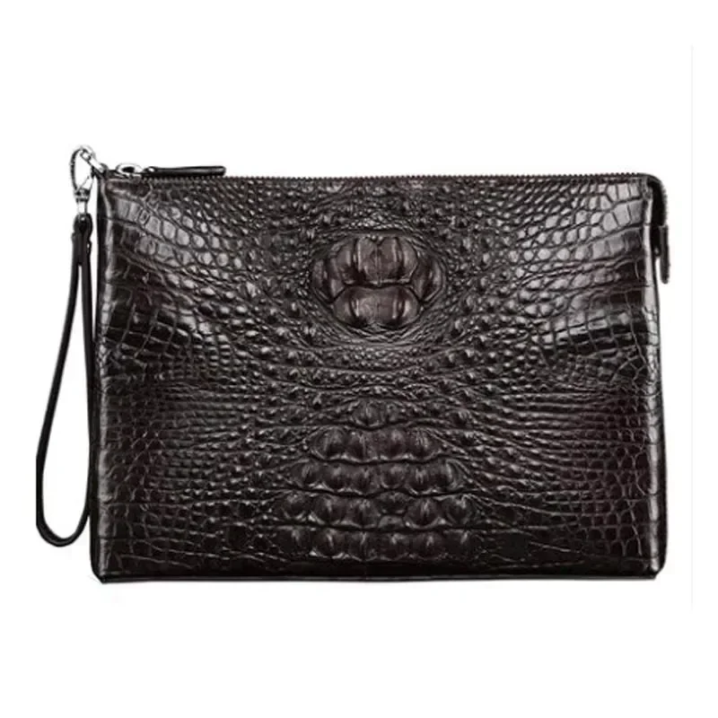 

langhao men clutch bag handbags Male crocodile bag youth zipper leisure Cross section hand bag