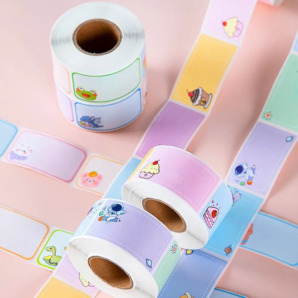100/280Pcs/Roll Portable Waterproof Name Sticker Self-adhesive Cartoon Style Tag Sticker Handwritten Student Stationery Gift