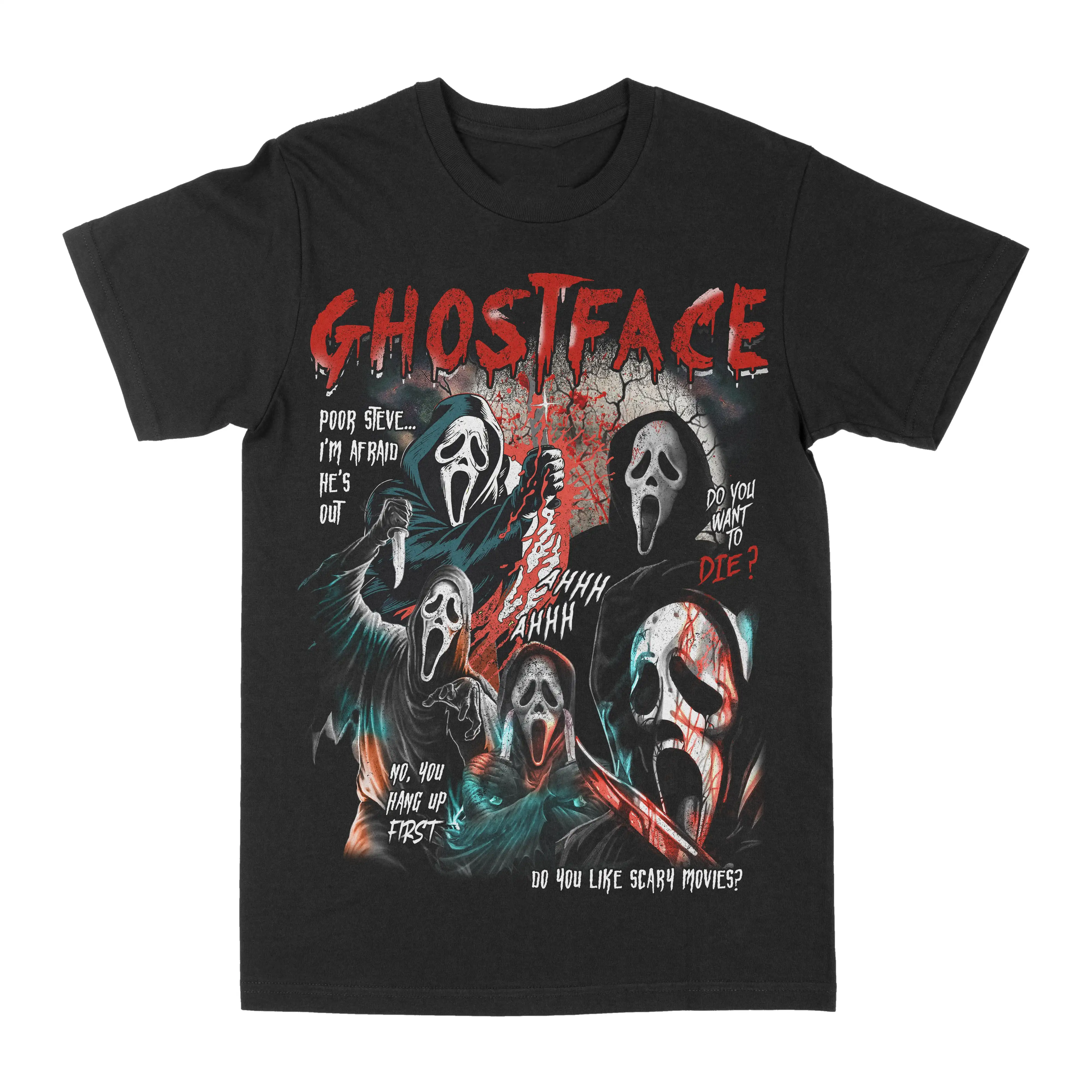 

Футболка с графическим рисунком Ghostface, летняя роскошная брендовая хлопковая мужская и женская футболка с коротким рукавом