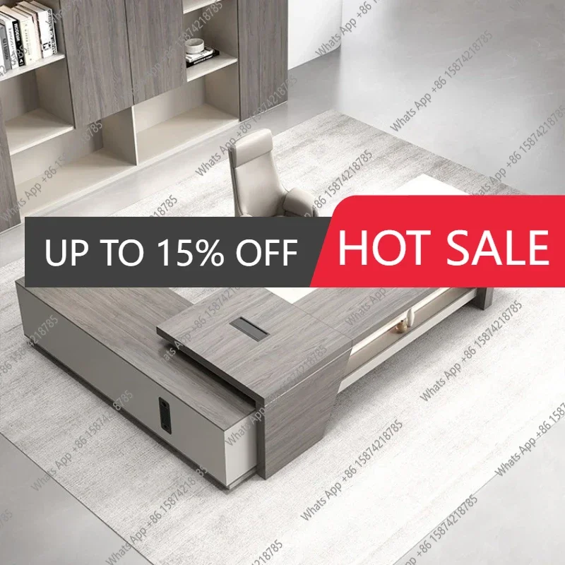 

S High Quality Design Boss Office Desk Storage Reading Light Luxury Chinese Computer Desks Reading Escritorio Oficina Furniture