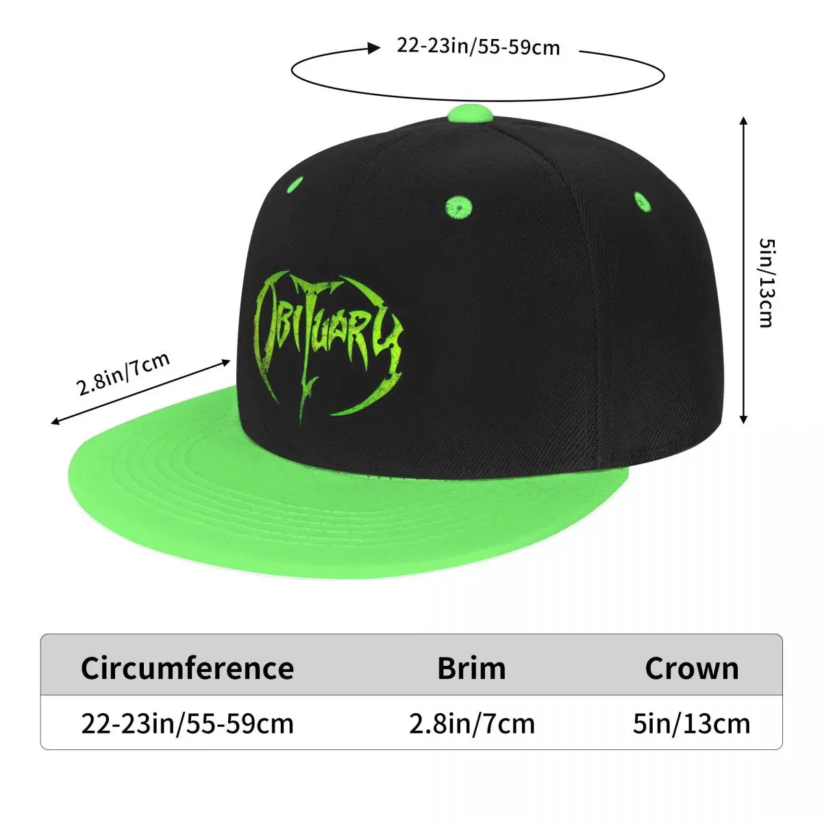 Obituary Band Logo Death Metal Baseball Hats Unisex Heavy Metal Snapback Cap Hip Hop Flat Cap Outdoor