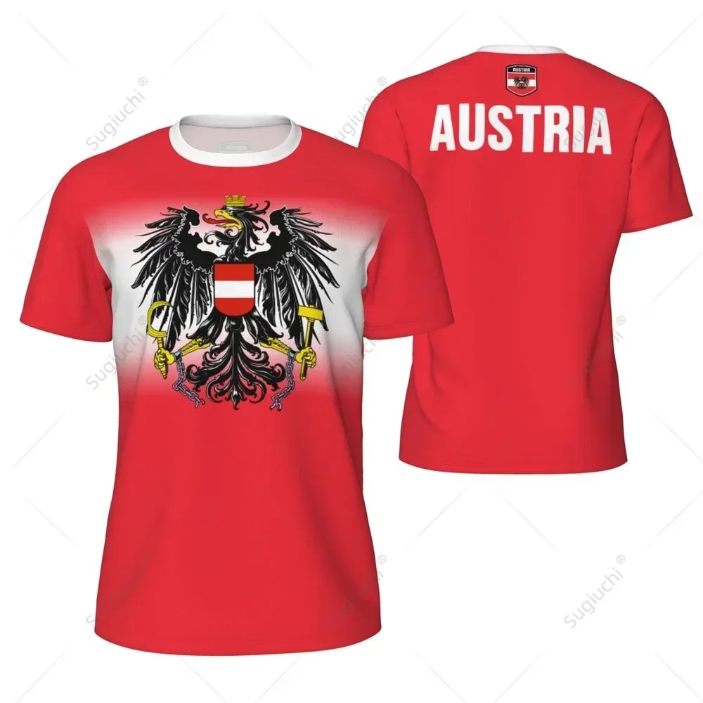 Customization AUSTRIA Flag 3D Print Sports Quick-dry Breathable Men T-shirt Football Jersey Team Short-sleeve Parent-child Top C