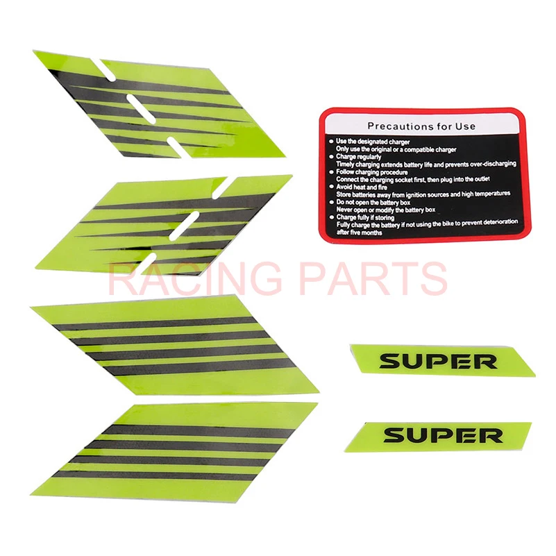 Calcomanía con acento de batería, Kit gráfico de calcomanía para Light Bee Sur-Ron/Surron/Sur Ron S/X Segway X160/X260, bicicleta eléctrica de cross