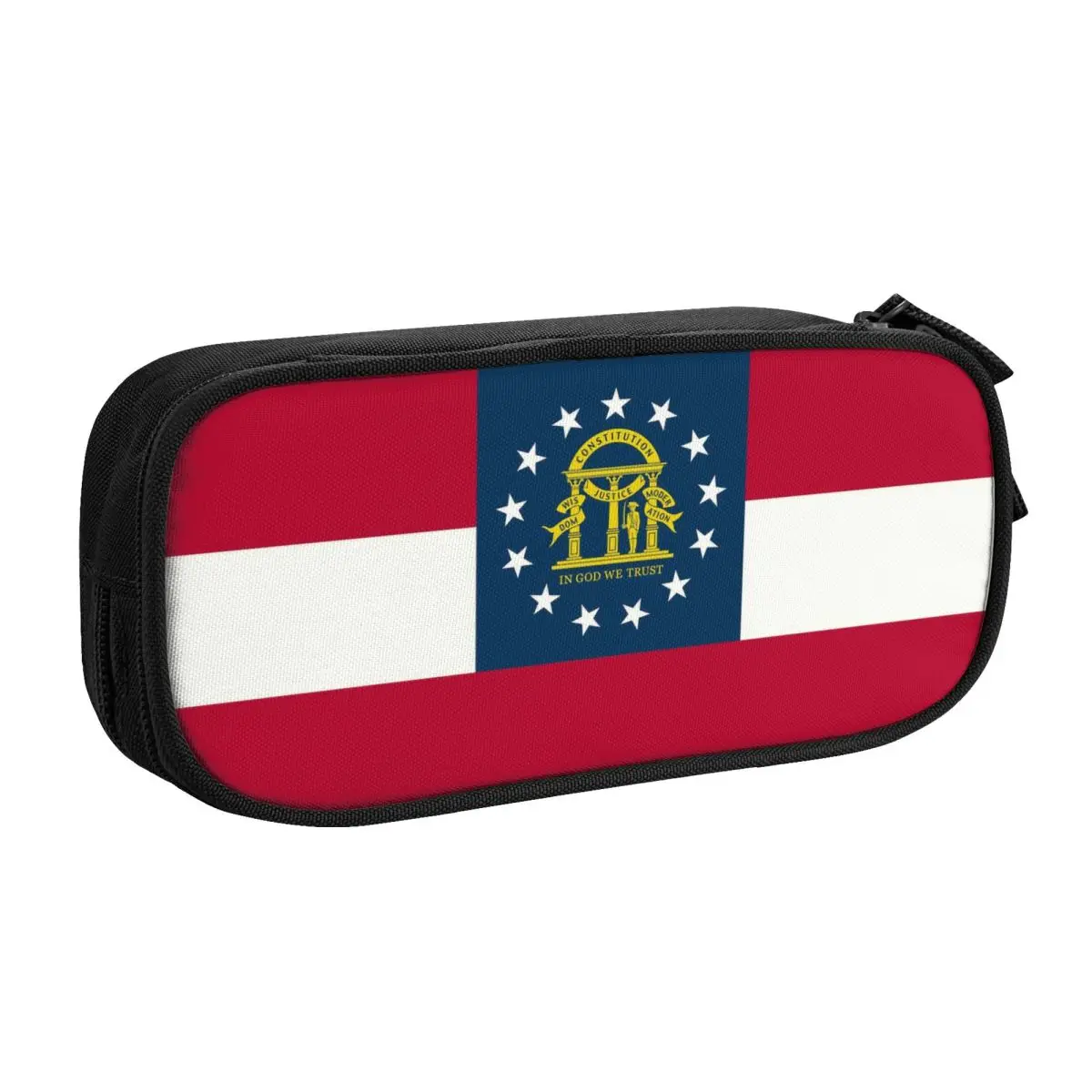 Customized Georgia State Flag Kawaii Pencil Cases Boy Girl Large Capacity Georgian Proud Patriotic Pencil Bag School Accessories