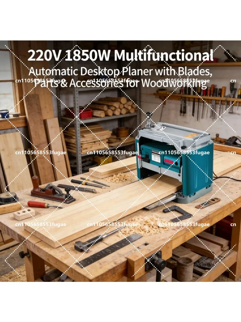 220V 1850W Multifunctional Desktop Planer with Blades, Woodworking Jointer Accessories Kit