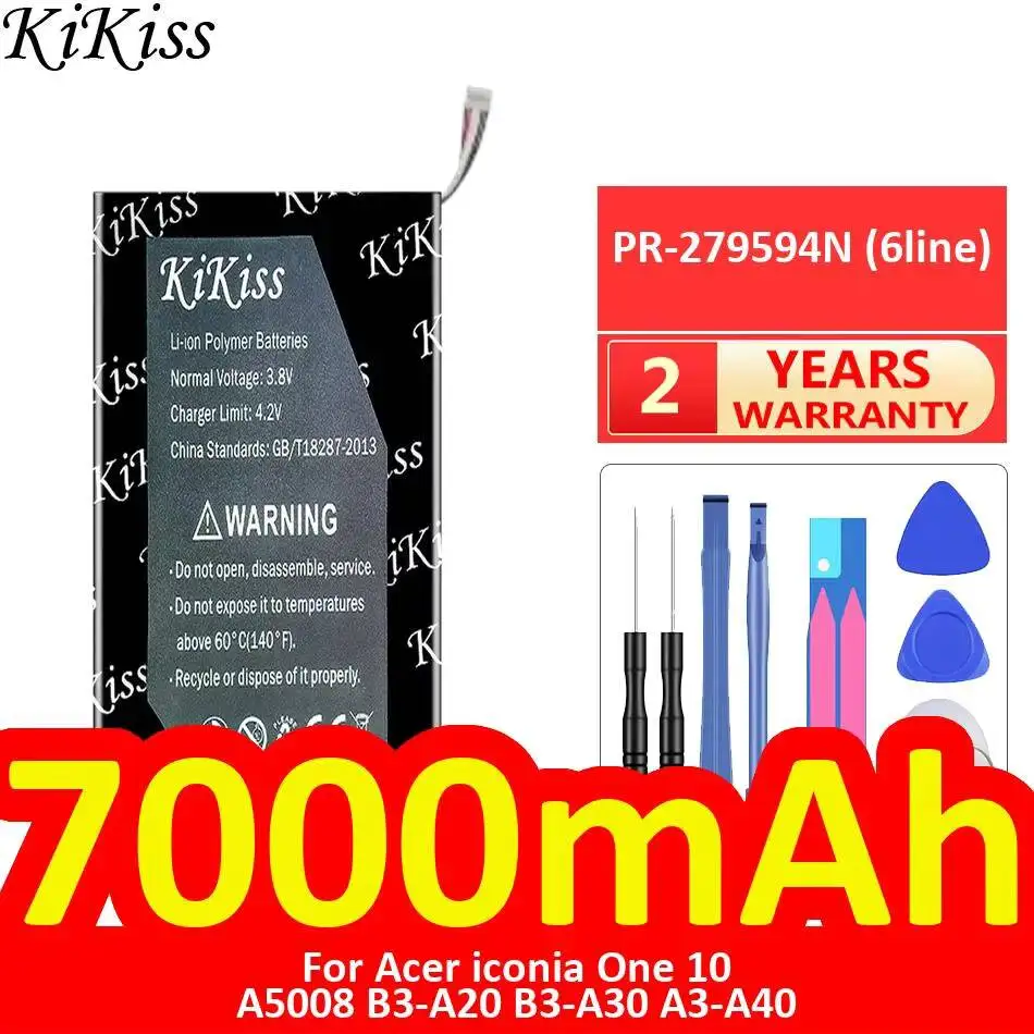 

For Acer Iconia One 10 A5008 B3-A20 B3-A30 A3-A40 PR-279594N 6line Stable Tablet Battery 7000mAh