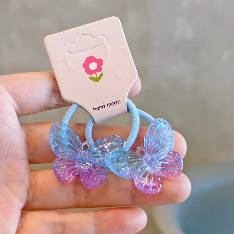 Piezas para el pelo con degradado de dibujos animados para niña, bandas elásticas para el pelo, accesorios para el cabello de princesa, lazos para el pelo para bebé, 2 uds.