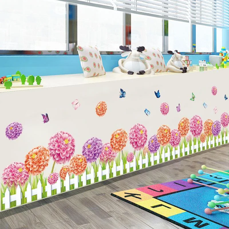 [Spot] 's kindergarten decoration wall stickers classroom flowers skirting line children's room