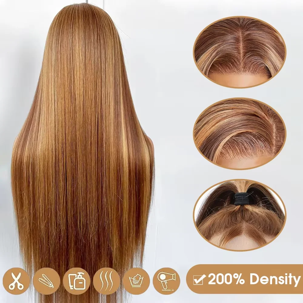

Highlight Ombre Wig Human Hair HD Lace Wig 13x6 Bone straight Human Hair Frontal Wig Brazilian 13x4 Bone Straight Wigs For Women
