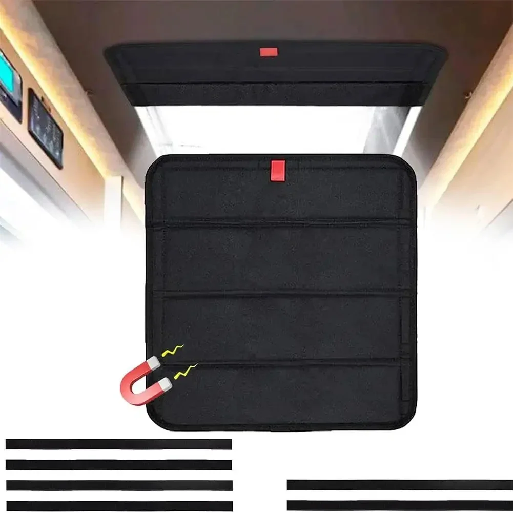 4 Layers Thickened New Practical Sunshade RV Skylight Sunshade Waterproof Aluminum Film Black Foldable RV Roof