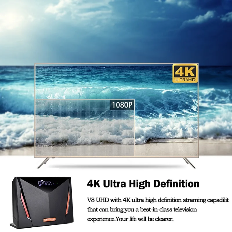 GTMEDIA V8 UHD استقبال الأقمار الصناعية 4K Ultra HD المدمج في WIFI DVB-S2 T2 كابل موالف H.265 دعم M3U CCAM OSCAM مشغل الوسائط