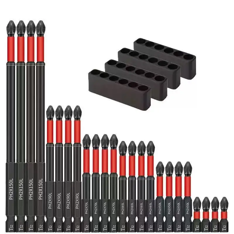 Suitable for Electric and Hand Drivers Magnetic Non-Slip Drill Bit Set 24 Pieces, S2 Steel, Crosshead and Impact Drill Bits
