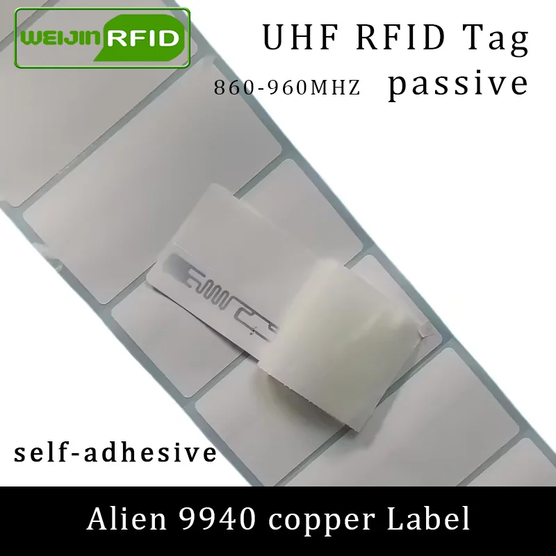 

UHF RFID tag sticker Alien 9640 printable copper label 915mhz 860-960MHZ Higgs3 EPCC1G2 6Csmart adhesive passive RFID tags label