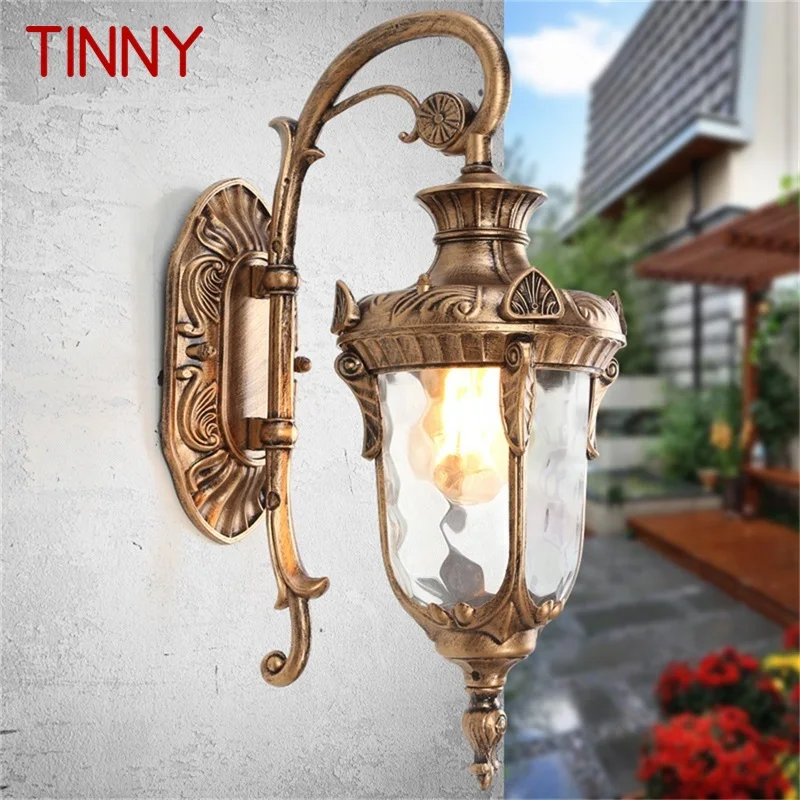 TINNY Outdoor Classical Wall Sconces Light LED Waterproof IP65 Bronze Lamp for Home Porch Decoration