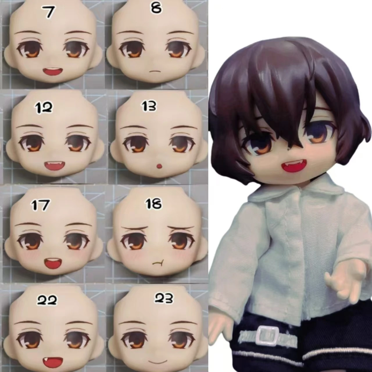 

Dazai Osamu Ob11 ручная работа по индивидуальному заказу водная паста лицо альтернативное выражение DIY кукла аксессуары для косплея