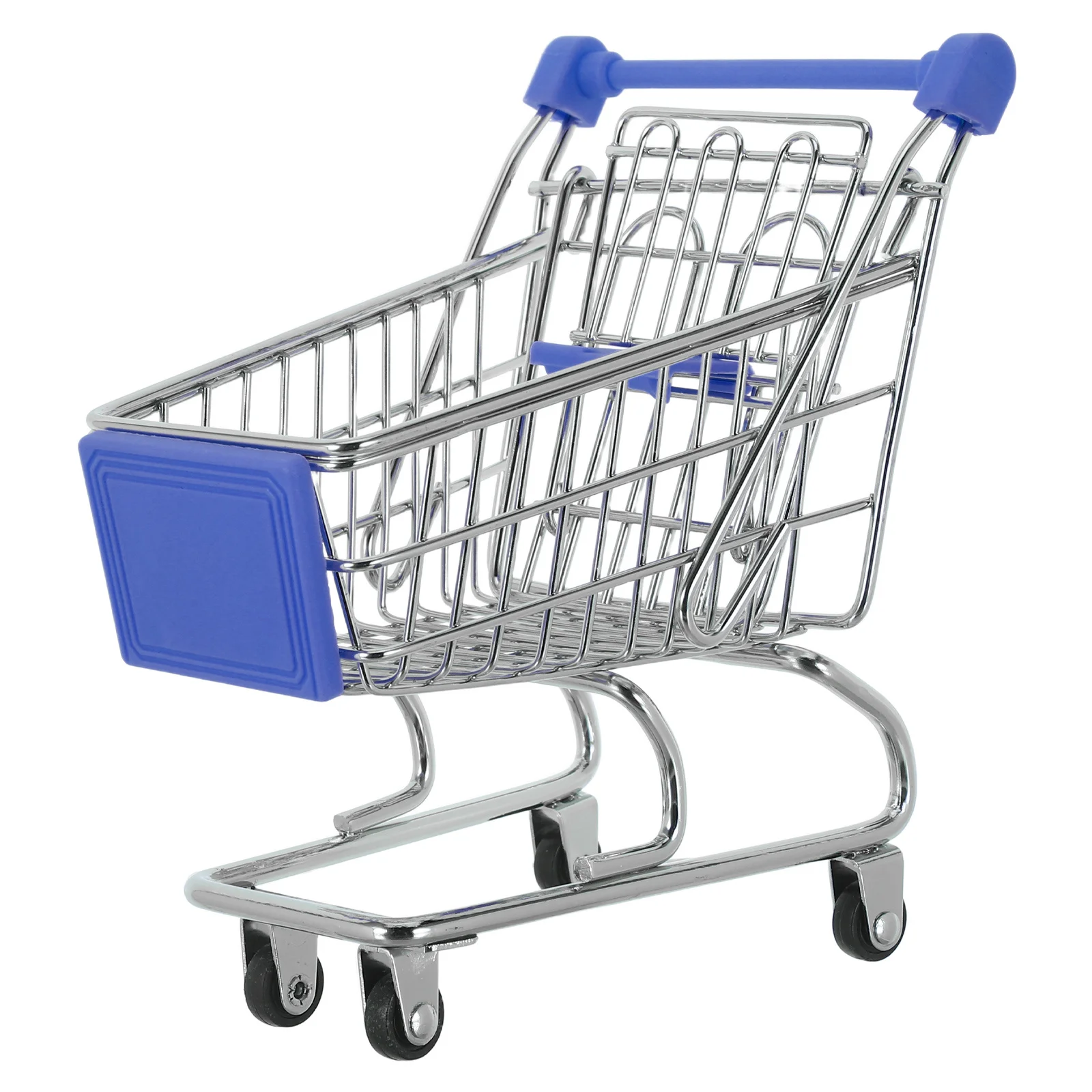 Mini Shopping Cart Metal Grocery Cart Pretend Play Small Handcart Basket Supermarket Role Play for Kids Office Organizer