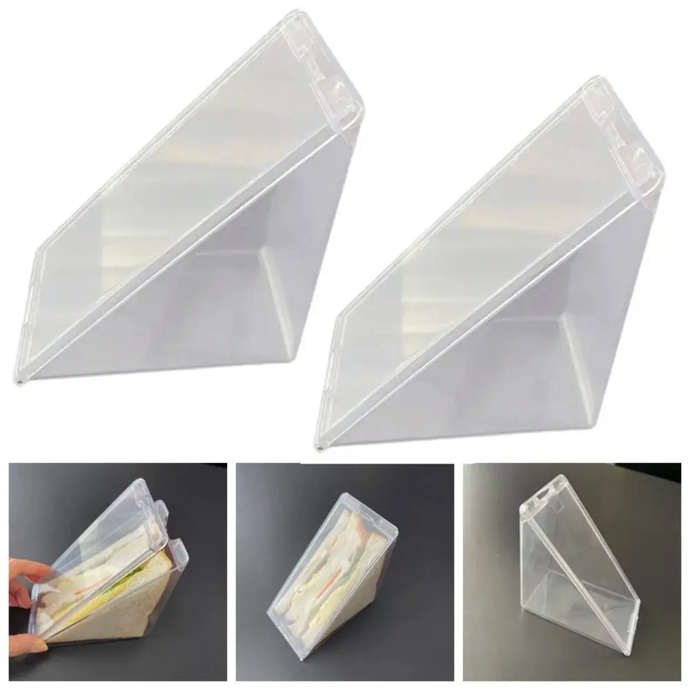 

2Pcs Portable Triangle Sandwich Container Clear Leakproof Sandwich Wedge Boxes with Lid Reusable Sandwich Holders