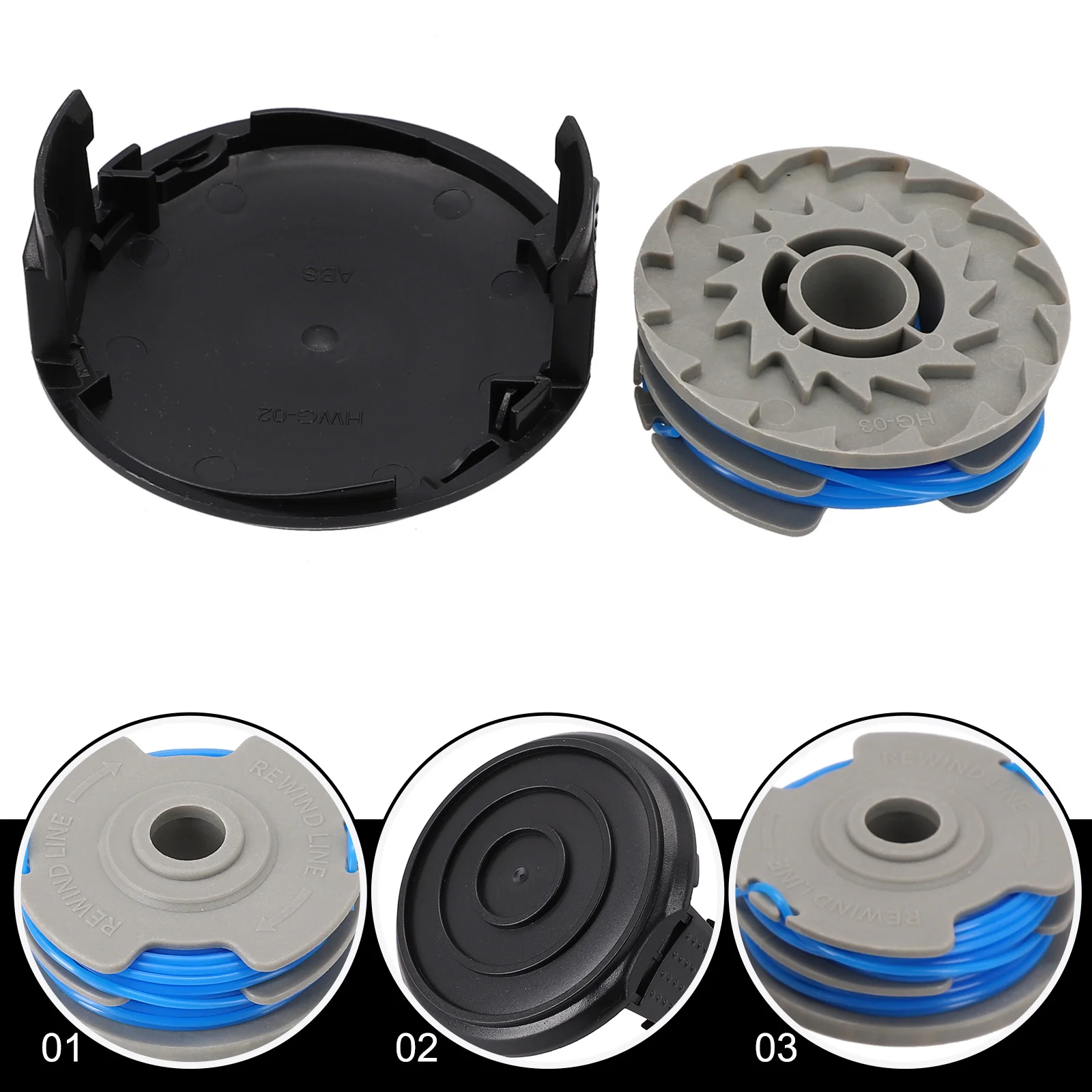 String Trimmer Parts Line Spool 1 Set Cap Kits Parts RLT4125 RLT5027 Spool Line Garden Yard 2pcs/set Brand New