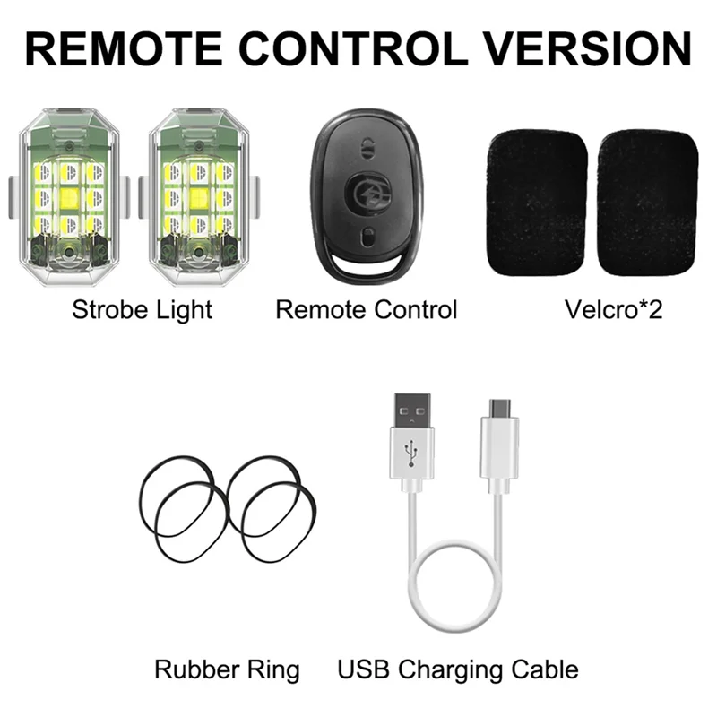 Wireless Remote Control LED Strobe Light For Car Motorcycle Bike 7 Colors Anti-Collision Flash Warning Lamp-A45M