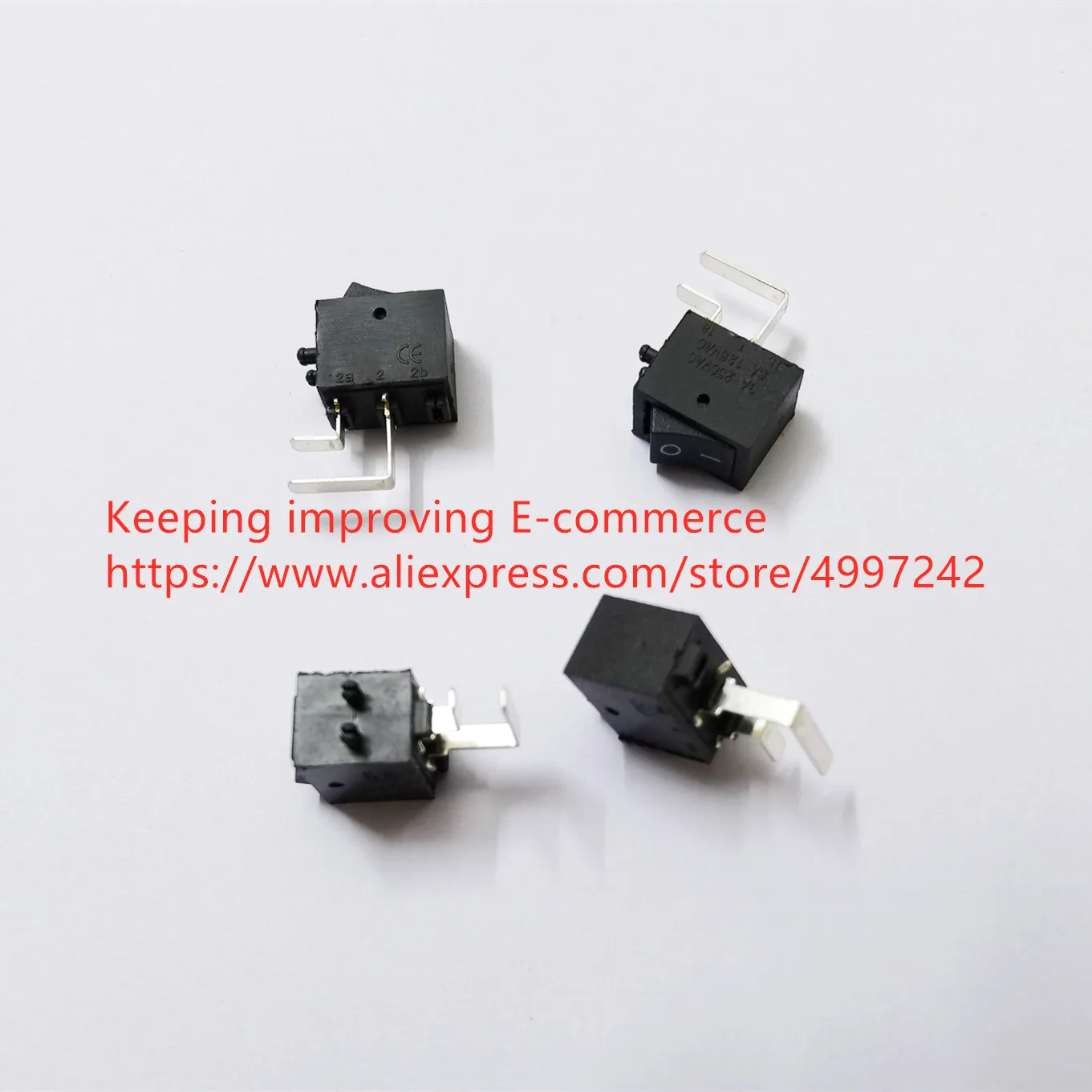 Original new 100% bend foot side insert KCD1-101-BL side press power small switch 2pin 2gear warping rocker switch copper foot