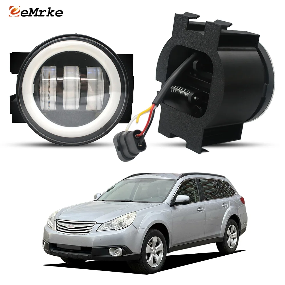 

Upgrade Led Fog Lights Assembly Replace for Subaru Outback 2010 2011 2012 30W Yellow Turn Signal and White Angel Eyes DRL Ring