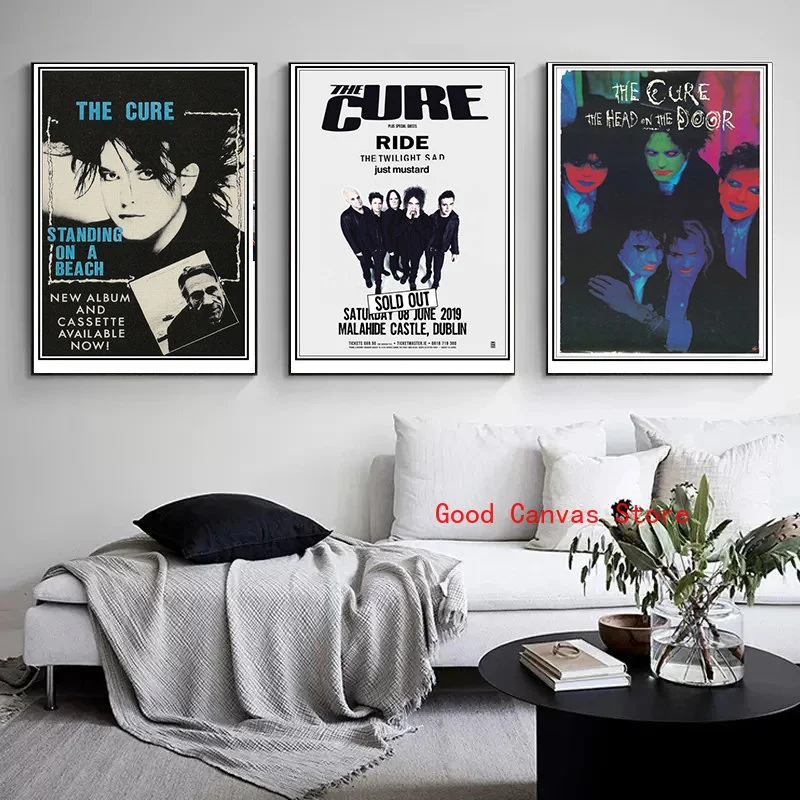 The Cure Band Poster Rock Band Music Star Canvas Painting HD Print Vintage Wall Art Picture for Living Room Home Decor Aesthetic