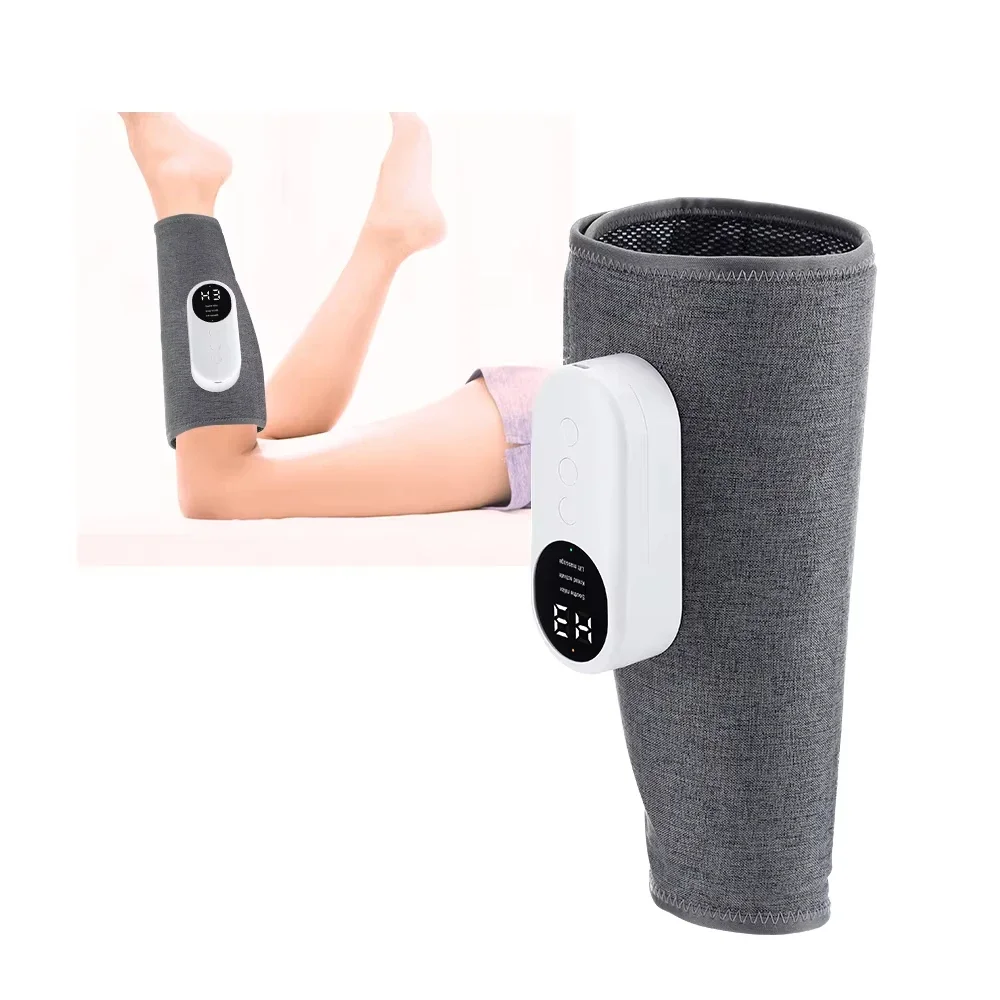 Cordless Leg Massager, All-in-One Calf Thigh Knee Massager for Pain Relief, Adjustable Zone, Intensity and Temperature