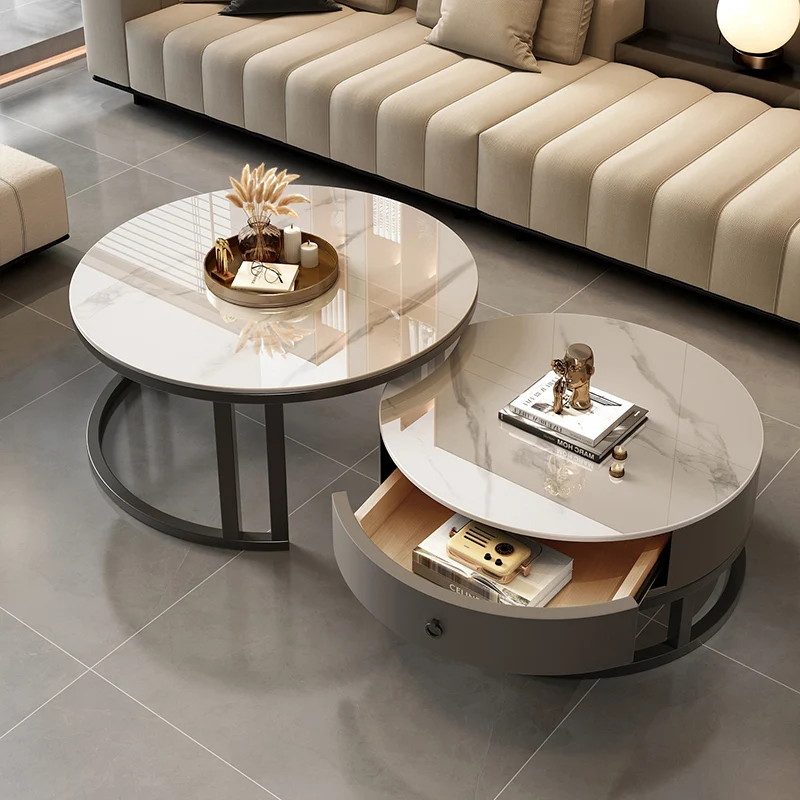 

Light luxury nested durable top coffee table set easy to clean
