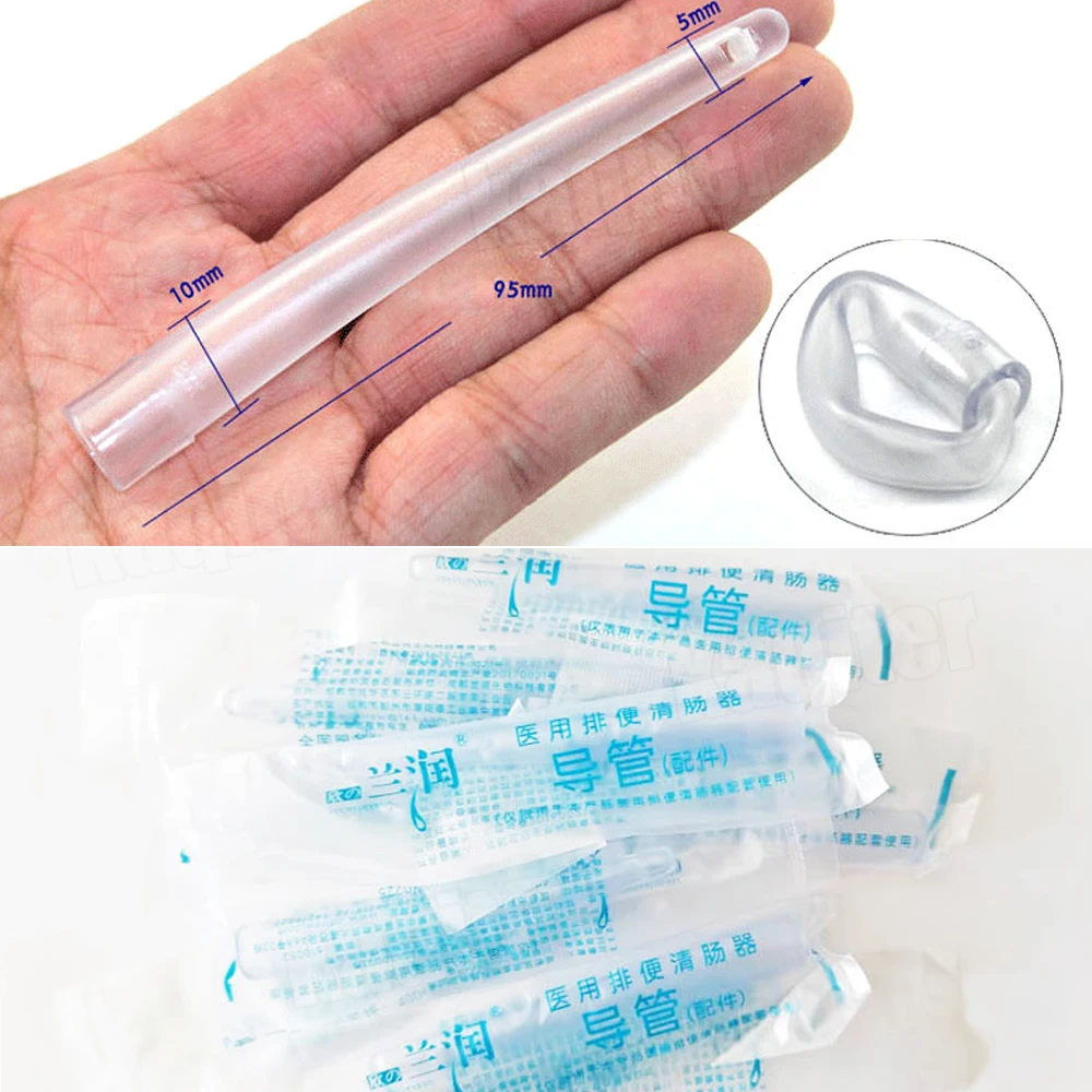 10pcs 10cm Soft Disposable Enema Tube Bowel Cleaner Flushing Head Coffee Enema Head Enema Bag Tube Anal Shower