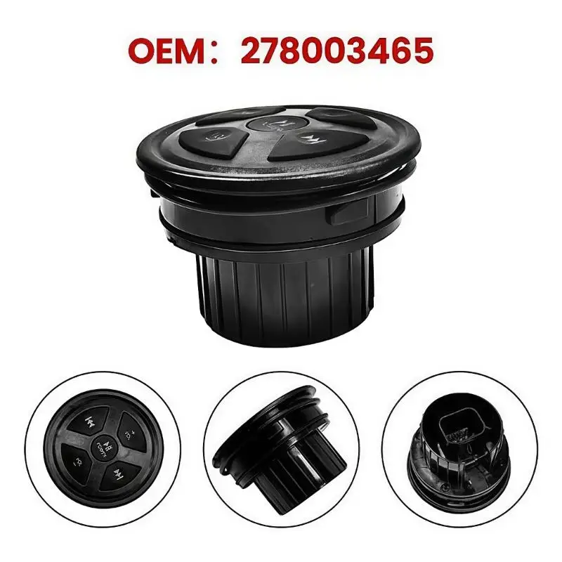 Marine Music Control Switches for Dashboard Repair 278003465 Black Plastic Watercraft Button Module with Volumes Track
