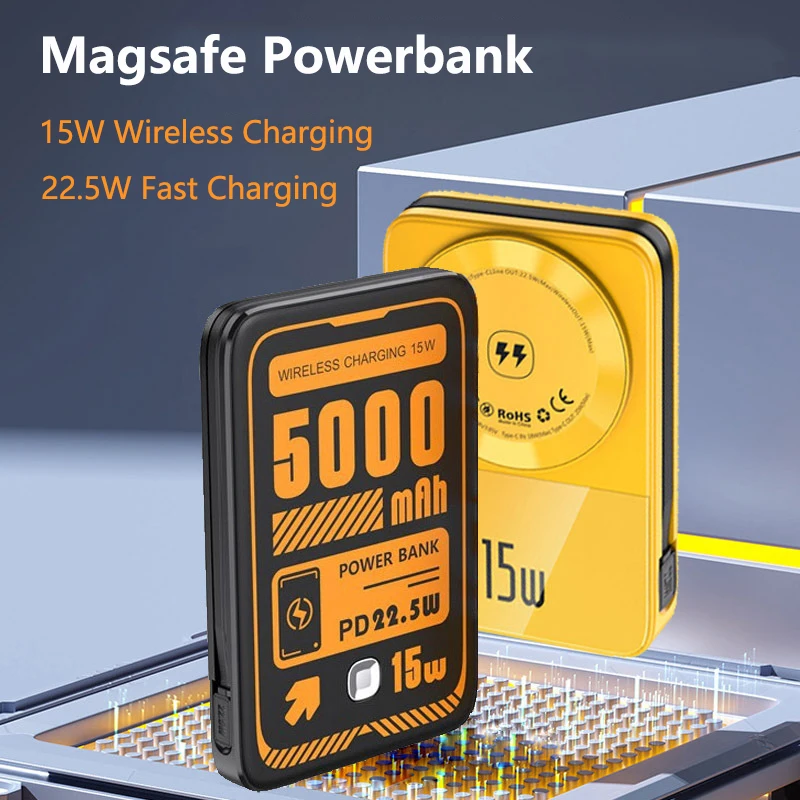 

10000mAh Magnetic Power Bank Fast Charge Portable External Battery Mini Wireless Powerbank for iPhone 16 Pro Max Samsung Charger