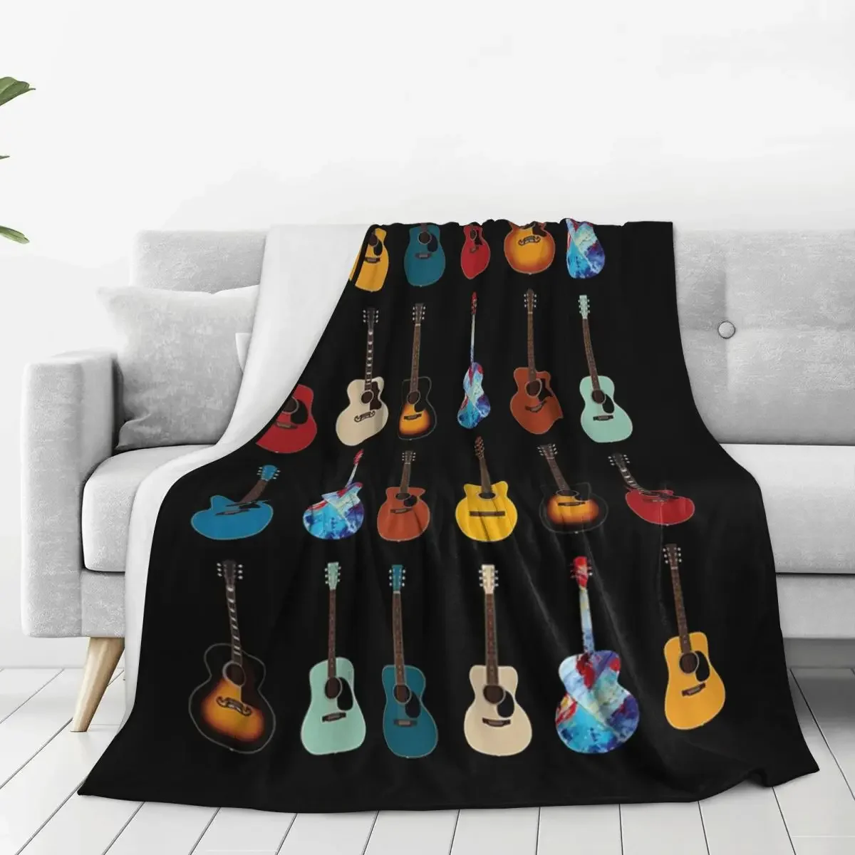 

Acoustic Guitar Icons Huge Collection Blanket Flannel Lightweight Sofa Throw Blankets For Home Bedroom Office Throws Bedspread