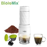 BioloMix Portable Coffee Maker Espresso Machine Hand Press Capsule Ground Coffee Brewer Portable for Travel and Picnic