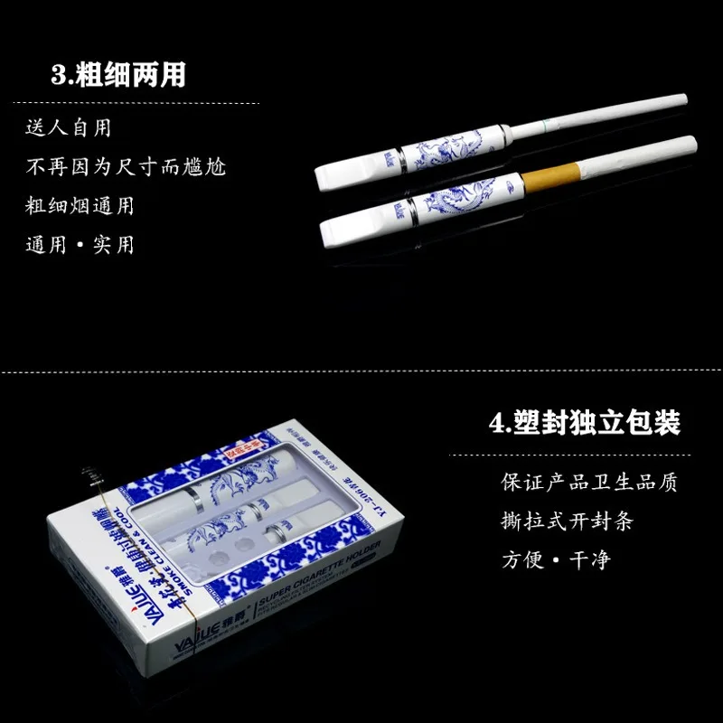 Draagbare microfilter sigarettenmondstuk voor dikke dunne persoonlijke sigarettenfilters Verminder teer afneembare sigarettenfilter